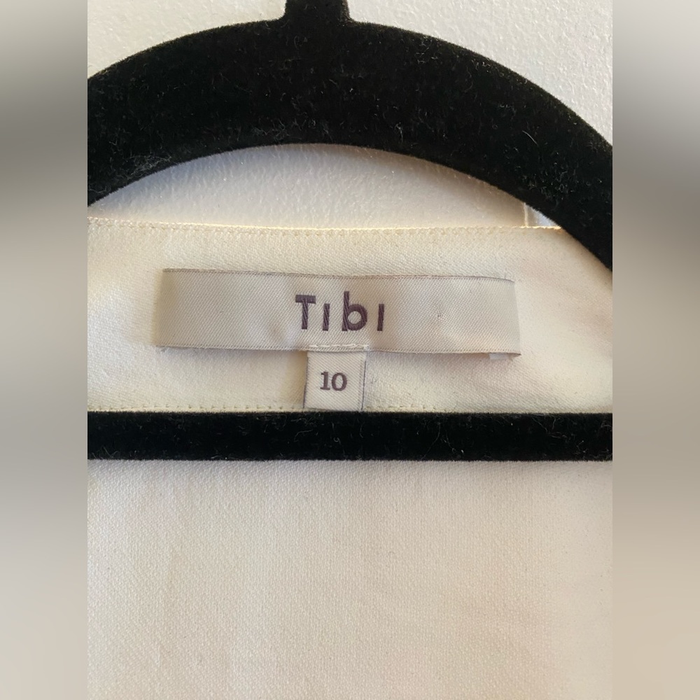 Tibi Womens Long Sleeve White V-Neck Blouse with Bow, Size US 10 - Picture 9 of 9